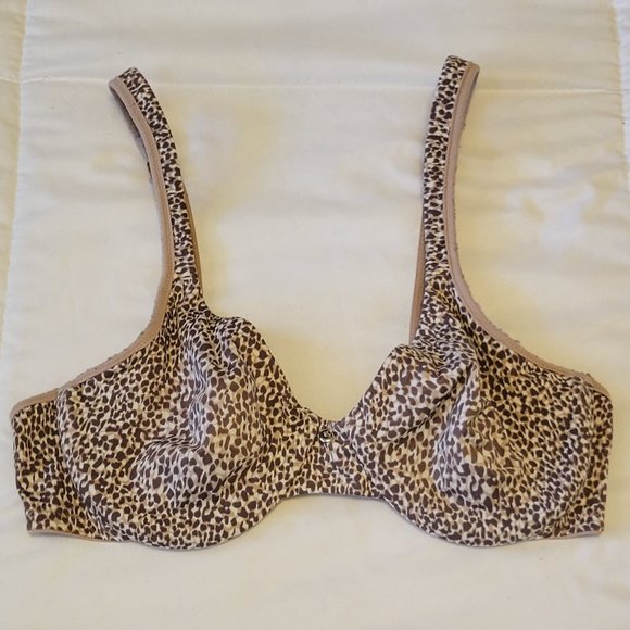 Warners Animal Cheetah Print With Underwire Soft T Shirt Bra Nude Brown sz: S - Picture 2 of 3